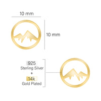 Maßenansicht von Berg Ohrstecker in 925 Silber von Sofia Milani - E2540