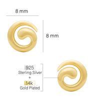 Maßenansicht von Gebogen Ohrstecker in 925 Silber von Sofia Milani - E2547