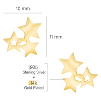 Maßenansicht von Stern Ohrstecker in 925 Silber von Sofia Milani - E2551