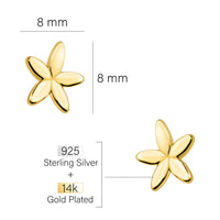 Maßenansicht von Blumen Ohrstecker in 925 Silber von Sofia Milani - E2555