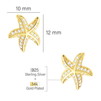 Maßenansicht von Stern Ohrstecker in 925 Silber von Sofia Milani - E2559