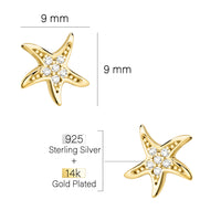 Maßenansicht von Stern Ohrstecker in 925 Silber von Sofia Milani - E2563