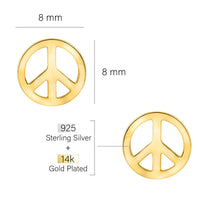 Maßenansicht von Peace Ohrstecker in 925 Silber von Sofia Milani - E2564