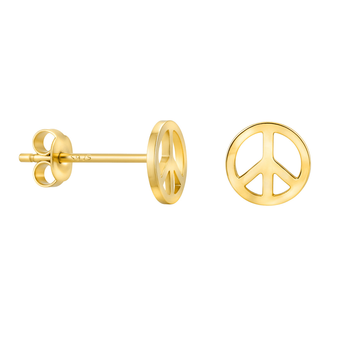 Haupt- und Seitenansicht von Peace Ohrstecker in 925 Silber von Sofia Milani - E2564