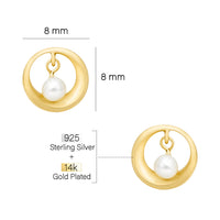 Maßenansicht von Kugel Kreis Ohrstecker in 925 Silber von Sofia Milani - E2573