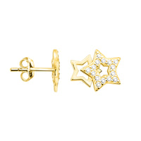 Haupt- und Seitenansicht von Stern Ohrstecker in 925 Silber von Sofia Milani - E2586