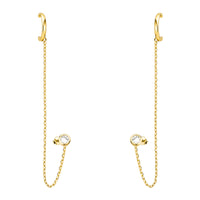 Haupt- und Seitenansicht von Ketten Ear Cuff in 925 Silber von Sofia Milani - E2600