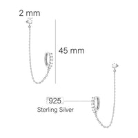 Maßenansicht von Ketten Creolen in 925 Silber von Sofia Milani - E2601