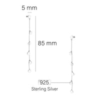Maßenansicht von Kreis Ketten Ohrstecker in 925 Silber von Sofia Milani - E2609