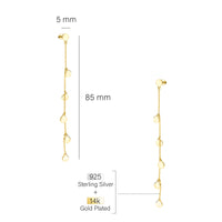 Maßenansicht von Kreis Ketten Ohrstecker in 925 Silber von Sofia Milani - E2610