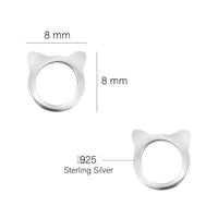 Maßenansicht von Katzen Ohrstecker in 925 Silber von Sofia Milani - E2617