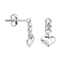 Haupt- und Seitenansicht von Herz Ketten Ohrstecker in 925 Silber von Sofia Milani - E2621