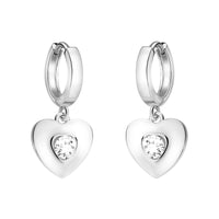 Haupt- und Seitenansicht von Herz Ohrstecker in 925 Silber von Sofia Milani - E2629