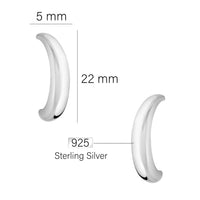 Maßenansicht von Gebogen Ohrstecker in 925 Silber von Sofia Milani - E2633