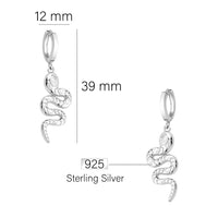 Maßenansicht von Schlangen Ohrhänger in 925 Silber von Sofia Milani - E2635