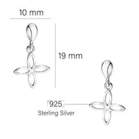 Maßenansicht von Blumen Ohrhänger in 925 Silber von Sofia Milani - E2650