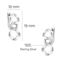 Maßenansicht von Geometrie Ohrhänger in 925 Silber von Sofia Milani - E2652