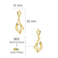 Maßenansicht von Geometrie Ohrhänger in 925 Silber von Sofia Milani - E2655