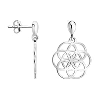 Haupt- und Seitenansicht von Blumen Ornamenten Ohrhänger in 925 Silber von Sofia Milani - E2666