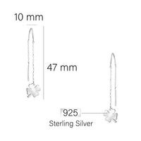 Maßenansicht von Kleeblatt Stab Durchzieher in 925 Silber von Sofia Milani - E2678