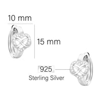 Maßenansicht von Herz Creolen in 925 Silber von Sofia Milani - E2692