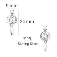 Maßenansicht von Gehämmertes Perlen Ohrhänger in 925 Silber von Sofia Milani - E2698