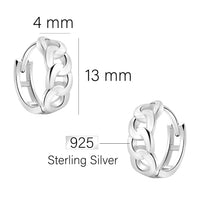 Maßenansicht von Ketten Creolen in 925 Silber von Sofia Milani - E2700