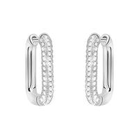 Haupt- und Seitenansicht von Zirkonia Creolen in 925 Silber von Sofia Milani - E2702