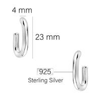 Maßenansicht von Creolen Ohrstecker in 925 Silber von Sofia Milani - E2722