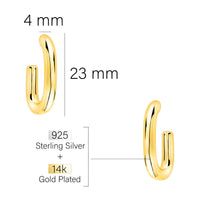 Maßenansicht von Creolen Ohrstecker in 925 Silber von Sofia Milani - E2723