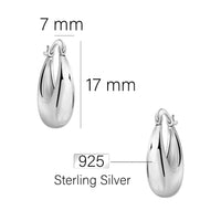 Maßenansicht von Creolen in 925 Silber von Sofia Milani - E2724