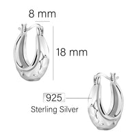 Maßenansicht von Gehämmerte Creolen in 925 Silber von Sofia Milani - E2728