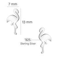 Maßenansicht von Flamingo Ohrstecker in 925 Silber von Sofia Milani - E2746