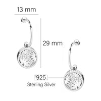 Maßenansicht von Blumen Ohrhänger in 925 Silber von Sofia Milani - E2750