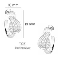Maßenansicht von Knoten Ohrhänger in 925 Silber von Sofia Milani - E2786