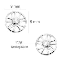 Maßenansicht von Rad Ohrstecker in 925 Silber von Sofia Milani - E2796