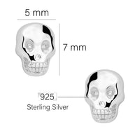 Maßenansicht von Totenkopf Ohrstecker in 925 Silber von Sofia Milani - E2802