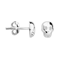 Haupt- und Seitenansicht von Totenkopf Ohrstecker in 925 Silber von Sofia Milani - E2802