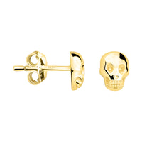 Haupt- und Seitenansicht von Totenkopf Ohrstecker in 925 Silber von Sofia Milani - E2803
