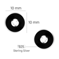 Maßenansicht von Kreis Ohrstecker in 925 Silber von Sofia Milani - E2806
