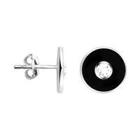 Haupt- und Seitenansicht von Kreis Ohrstecker in 925 Silber von Sofia Milani - E2806