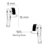 Maßenansicht von Geometrie Steck Creolen in 925 Silber von Sofia Milani - E2808