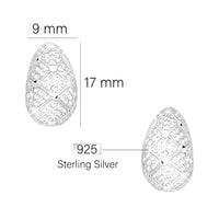 Maßenansicht von Zirkonia Ohrstecker in 925 Silber von Sofia Milani - E2810