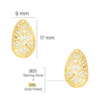 Maßenansicht von Zirkonia Ohrstecker in 925 Silber von Sofia Milani - E2811