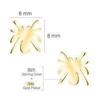 Maßenansicht von Spinne Ohrstecker in 925 Silber von Sofia Milani - E2819
