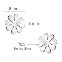 Maßenansicht von Blumen Ohrstecker in 925 Silber von Sofia Milani - E2822