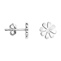 Haupt- und Seitenansicht von Blumen Ohrstecker in 925 Silber von Sofia Milani - E2822