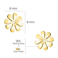 Maßenansicht von Blumen Ohrstecker in 925 Silber von Sofia Milani - E2823