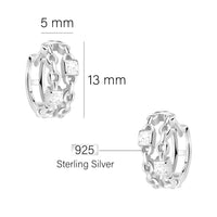 Maßenansicht von Ketten Creolen in 925 Silber von Sofia Milani - E2832