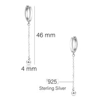 Maßenansicht von Kugel Ketten Ohrhänger in 925 Silber von Sofia Milani - E2834